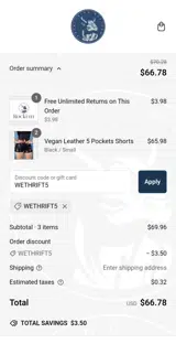 WETHRIFT5 coupon verification screenshot