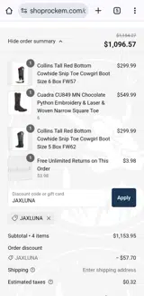 JAXLUNA coupon verification screenshot