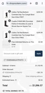 YESENIABAILEYPHOTO coupon verification screenshot