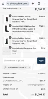 LAURENMICHELLEPHOTO coupon verification screenshot