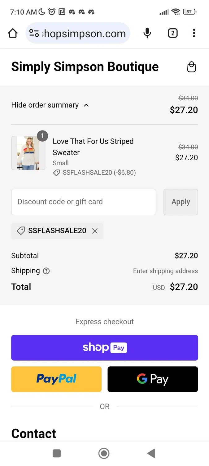 how to use Simply Simpson Boutique coupons