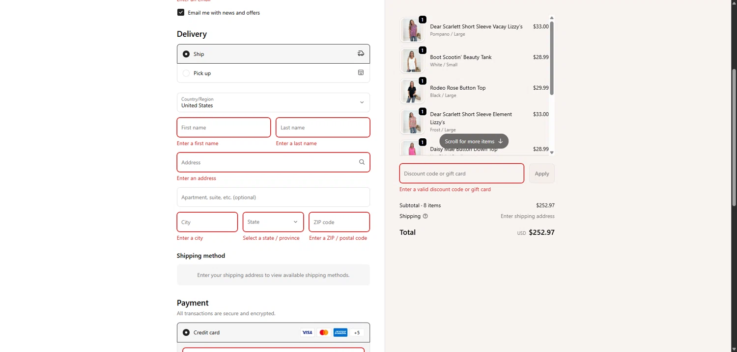Simply Simpson Boutique promo code screenshot showing code SUMMER30 applied at Simply Simpson Boutique checkout page. Uploaded by SimplyCodes community member FrugalPhoenix2446 on Dec 24, 2025