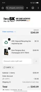 CART5 coupon verification screenshot
