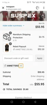 Annetterz coupon verification screenshot