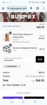 Niashaa99 coupon verification screenshot
