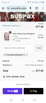 headbangerbaby13 coupon verification screenshot