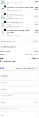 SweetWinkcom23 coupon verification screenshot