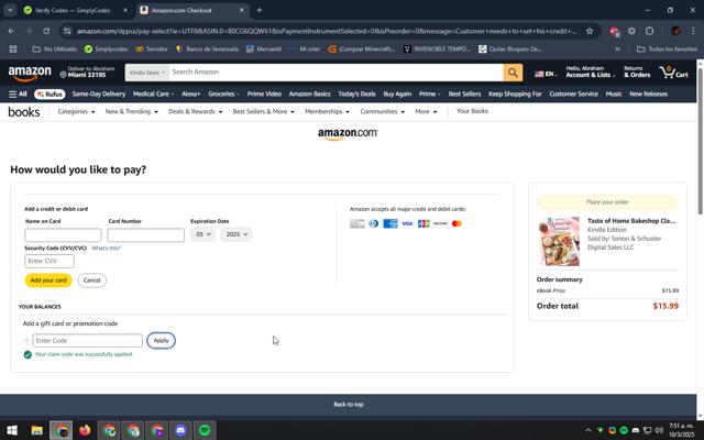 Taste of Home checkout page showing Taste of Home promo code box | Screenshot taken by SimplyCodes community member on Mar 10, 2025