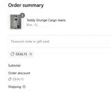 DEAL15 coupon verification screenshot