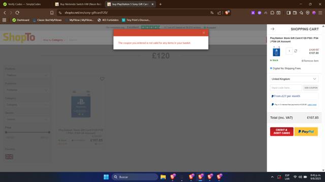 ShopTo checkout page showing ShopTo discount code box | Screenshot taken by SimplyCodes community member on Aug 10, 2025