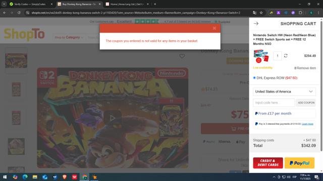ShopTo checkout page showing ShopTo discount code box | Screenshot taken by SimplyCodes community member on Jul 11, 2025