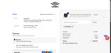 Shop Umbro coupon verification screenshot