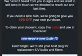 you-need-a-new-bulb-10 coupon verification screenshot