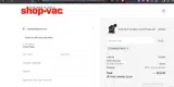Shop-Vac coupon verification screenshot