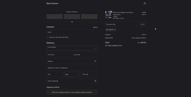 Wellabs checkout page showing Wellabs discount code box | Screenshot taken by SimplyCodes community member on Sep 9, 2025