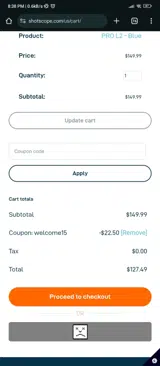 Shot Scope coupon verification screenshot