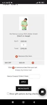 50 coupon verification screenshot