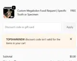 TOPSHARKNEW coupon verification screenshot