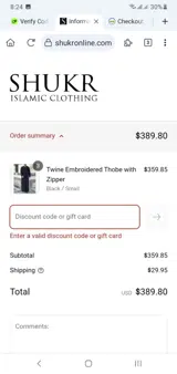 SALE25 coupon verification screenshot