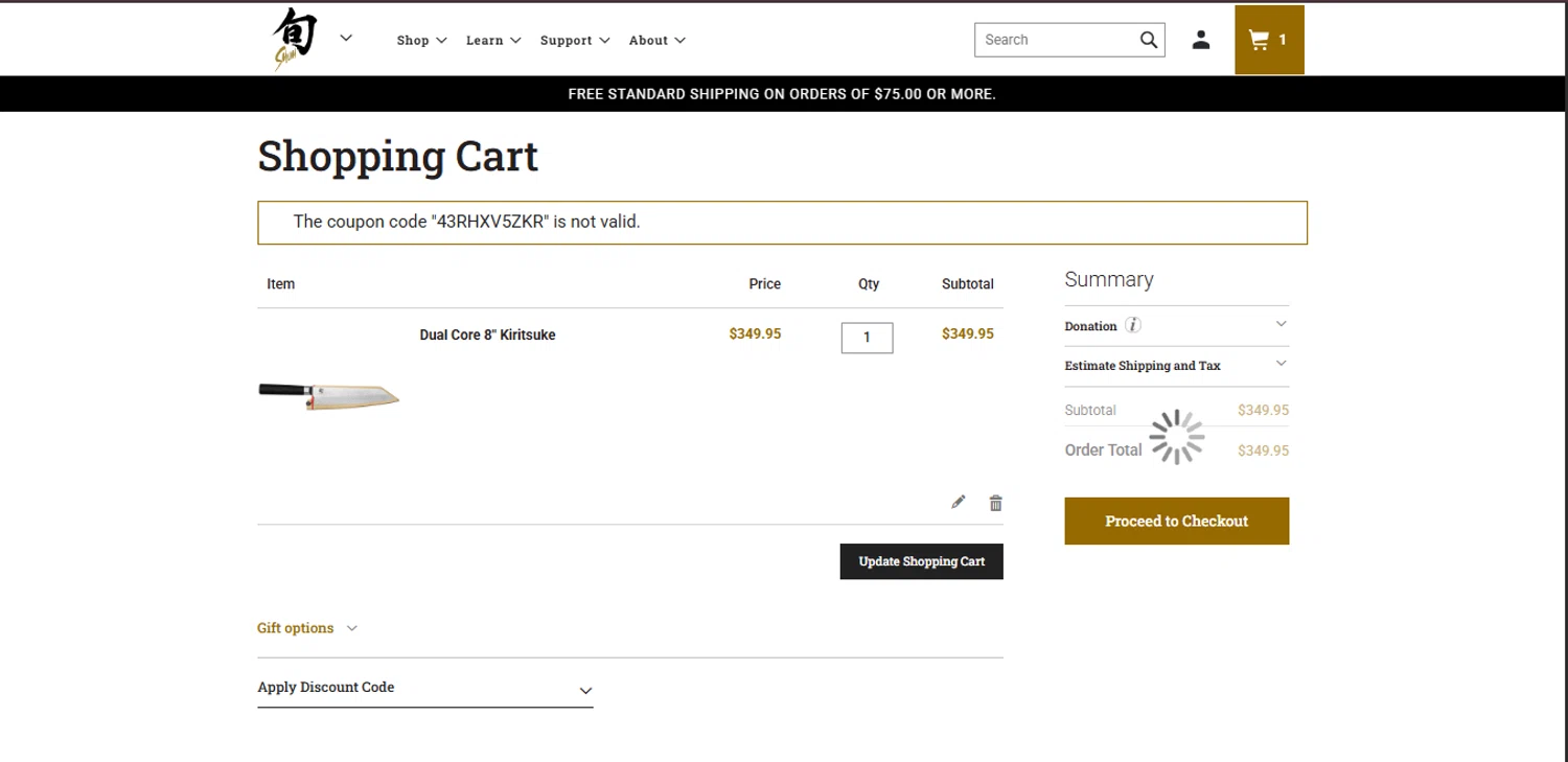 Shun discount code screenshot showing code 43RHXV5ZKR applied at Shun checkout page. Uploaded by SimplyCodes community member DealSleuth3125 on Jan 19, 2026