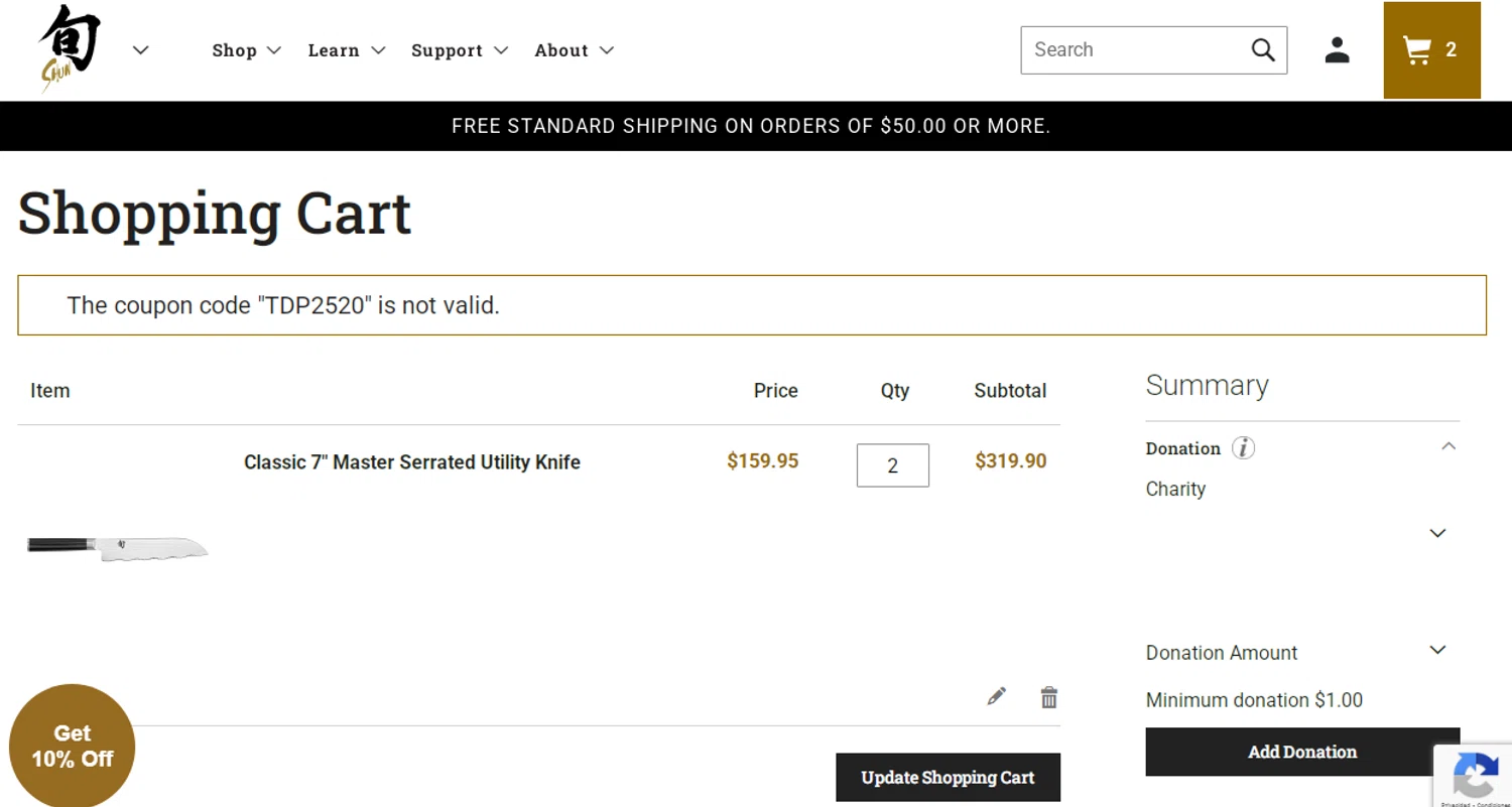 Shun discount code screenshot showing code TDP2520 applied at Shun checkout page. Uploaded by SimplyCodes community member Ronald on Aug 25, 2025