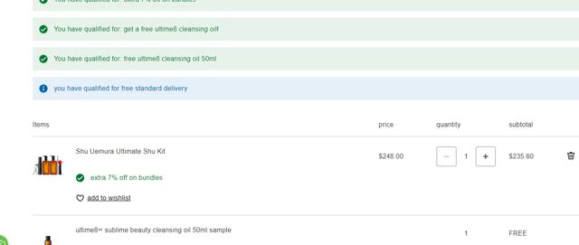 Shu Uemura checkout page showing Shu Uemura promo code box | Screenshot taken by SimplyCodes community member on Feb 6, 2024