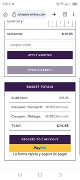 10DEGO coupon verification screenshot