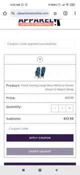 10DEGO coupon verification screenshot