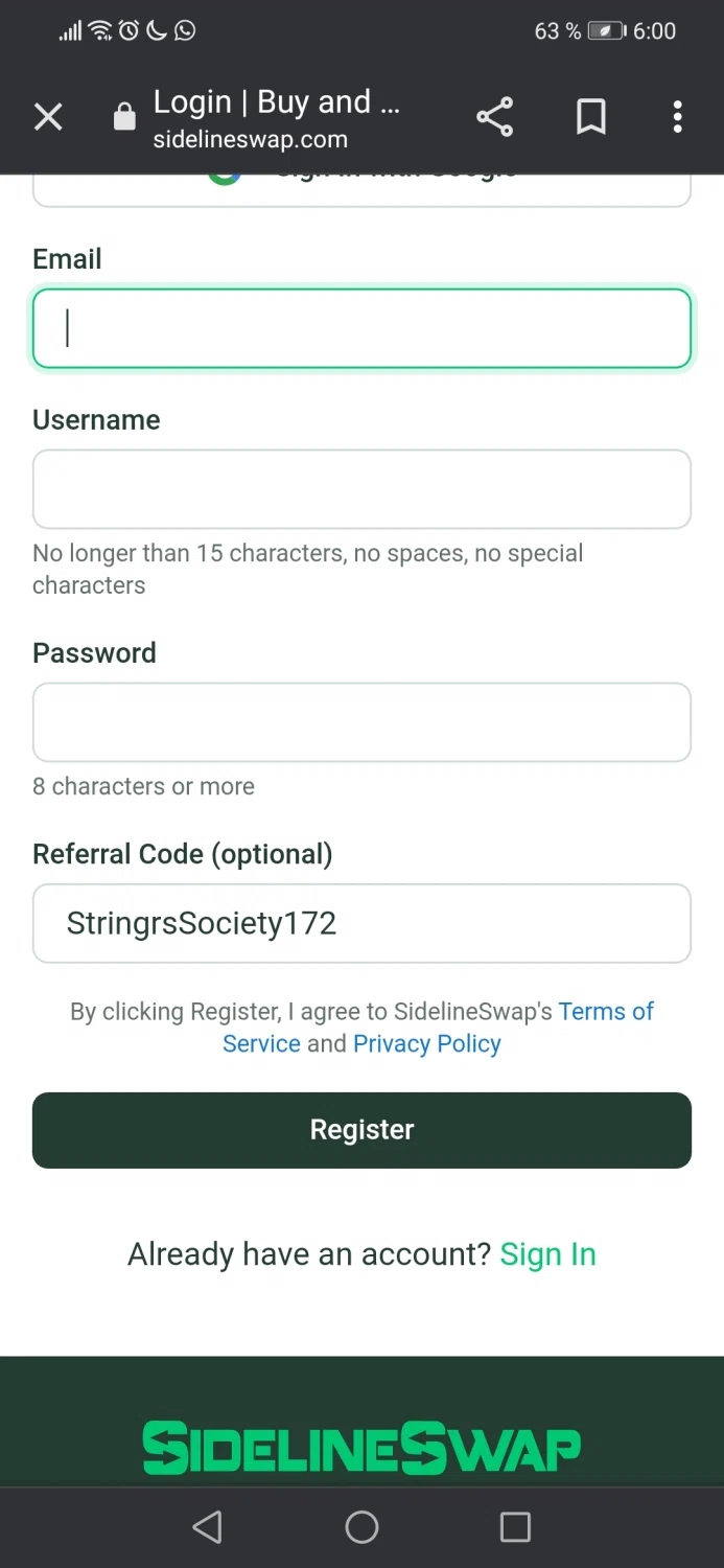 Sideline Swap checkout page showing Sideline Swap coupon code box | Screenshot taken by SimplyCodes community member on Mar 23, 2022