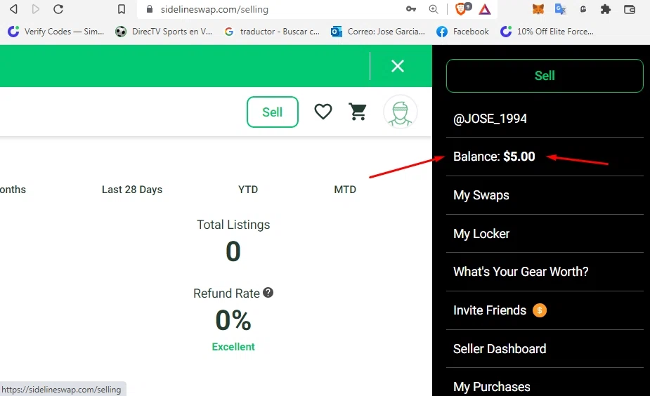 Sideline Swap checkout page showing Sideline Swap coupon code box | Screenshot taken by SimplyCodes community member on Feb 17, 2022