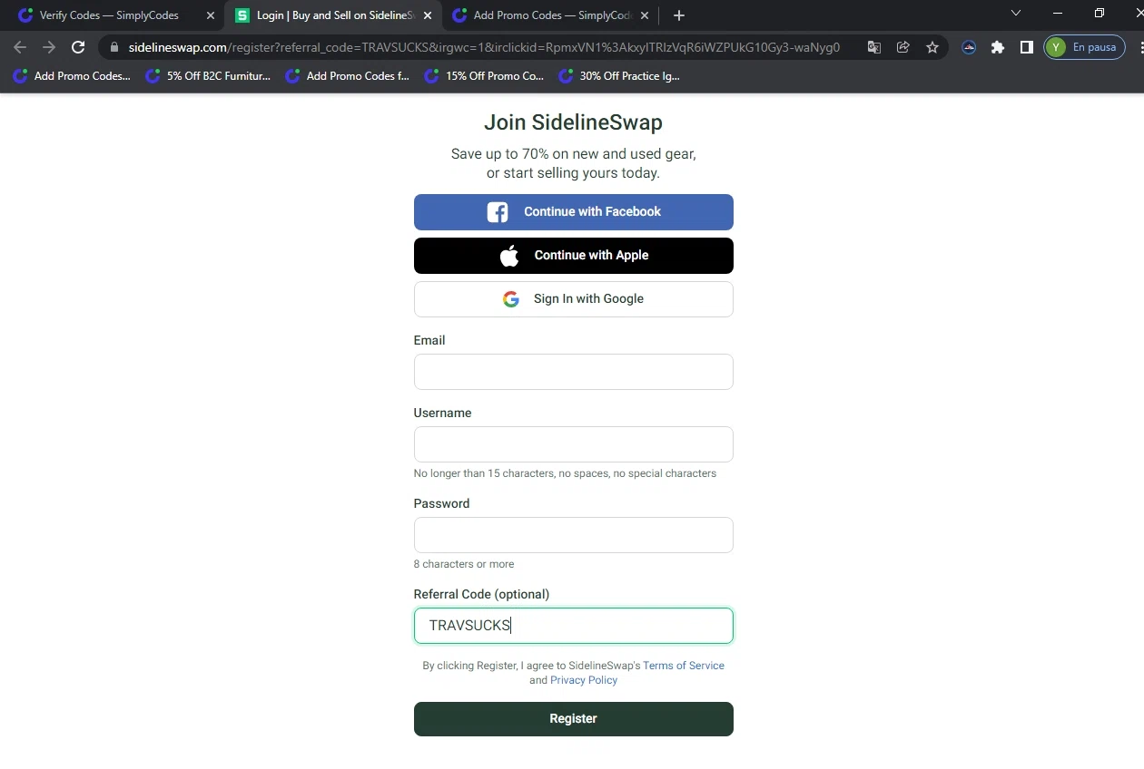 Sideline Swap checkout page showing Sideline Swap coupon code box | Screenshot taken by SimplyCodes community member on Jan 26, 2022