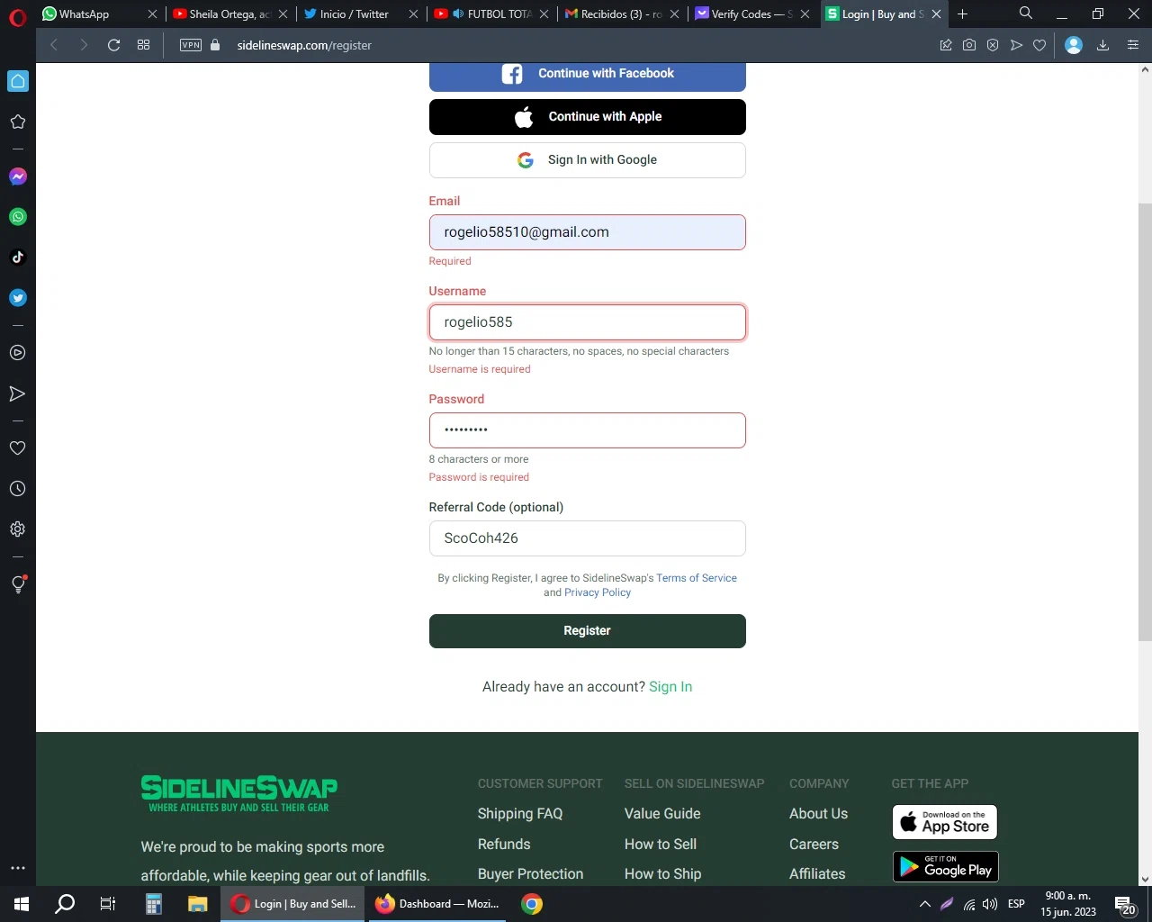 Sideline Swap checkout page showing Sideline Swap coupon code box | Screenshot taken by SimplyCodes community member on Jun 15, 2023