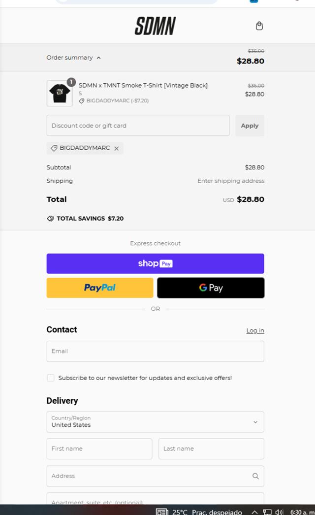 Sidemen Clothing checkout page showing Sidemen Clothing discount code box | Screenshot taken by SimplyCodes community member on Jan 12, 2025