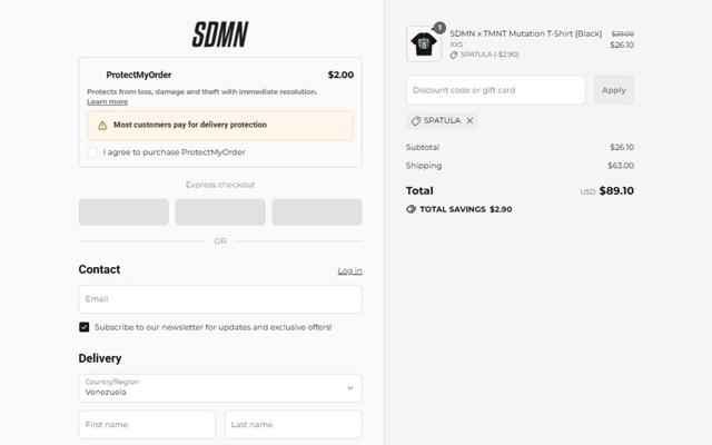 Sidemen Clothing checkout page showing Sidemen Clothing discount code box | Screenshot taken by SimplyCodes community member on Jul 28, 2025