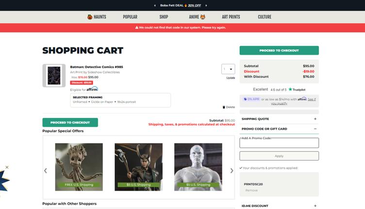 Sideshow Promo Codes - 20% Off (2 Verified) Mar 2026