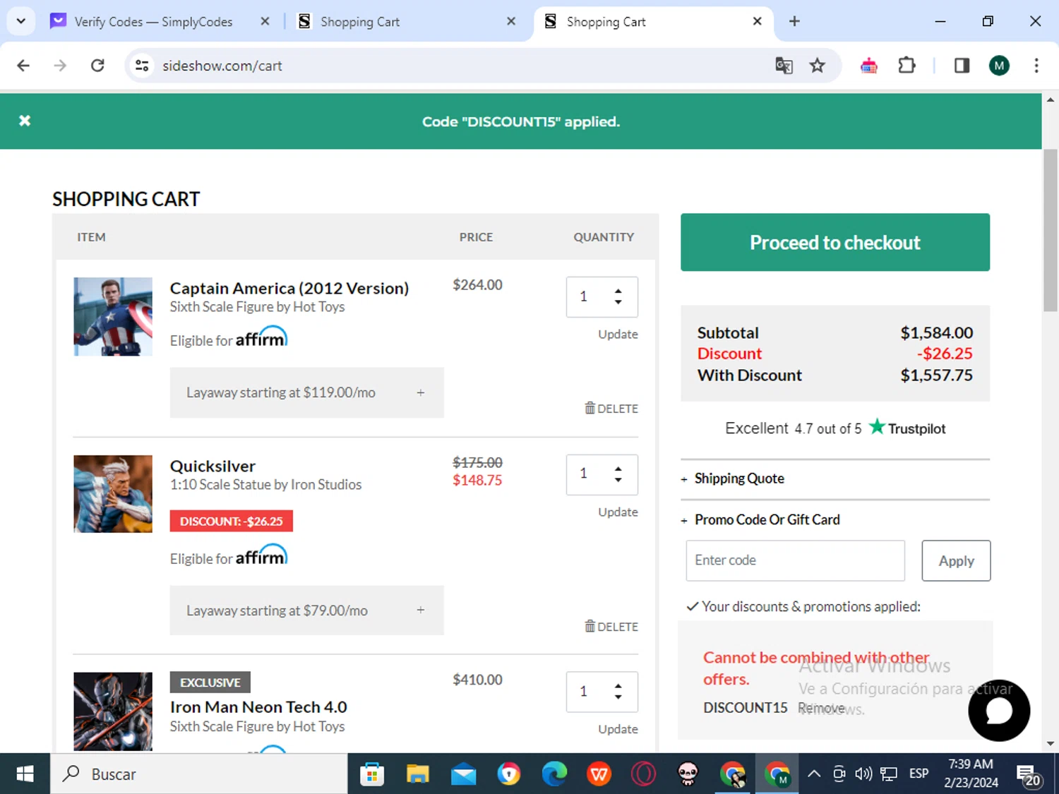 how to use Sideshow Collectibles coupons