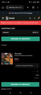 MAYSALE coupon verification screenshot