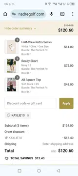 Sierra Madre Golf coupon verification screenshot