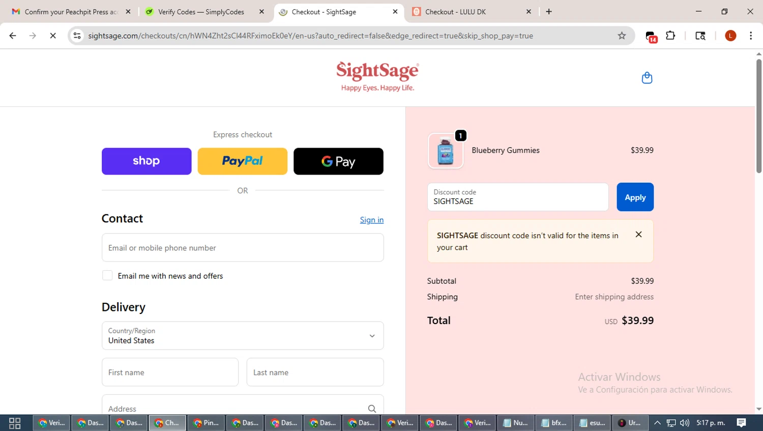 SightSage promo code screenshot showing code SIGHTSAGE applied at SightSage checkout page. Uploaded by SimplyCodes community member BonusHero9692 on Oct 26, 2025