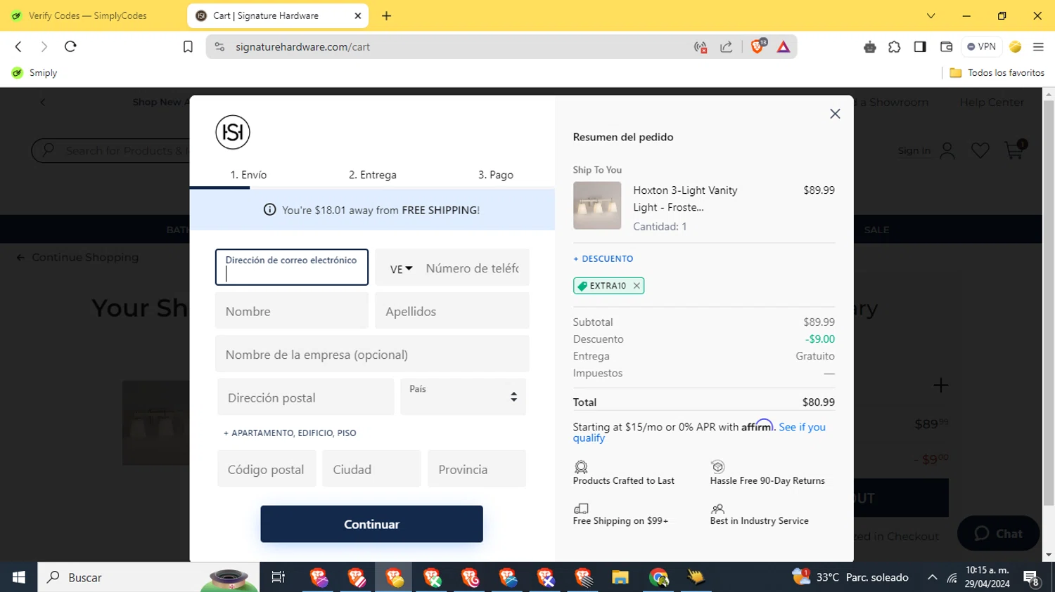 Signature Hardware Coupon Codes 10 Off September 2024