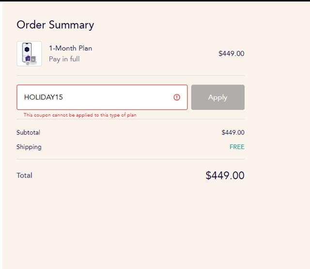 Signos checkout page showing Signos promo code box | Screenshot taken by SimplyCodes community member on Jan 12, 2025