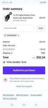 SAVENOX5 coupon verification screenshot