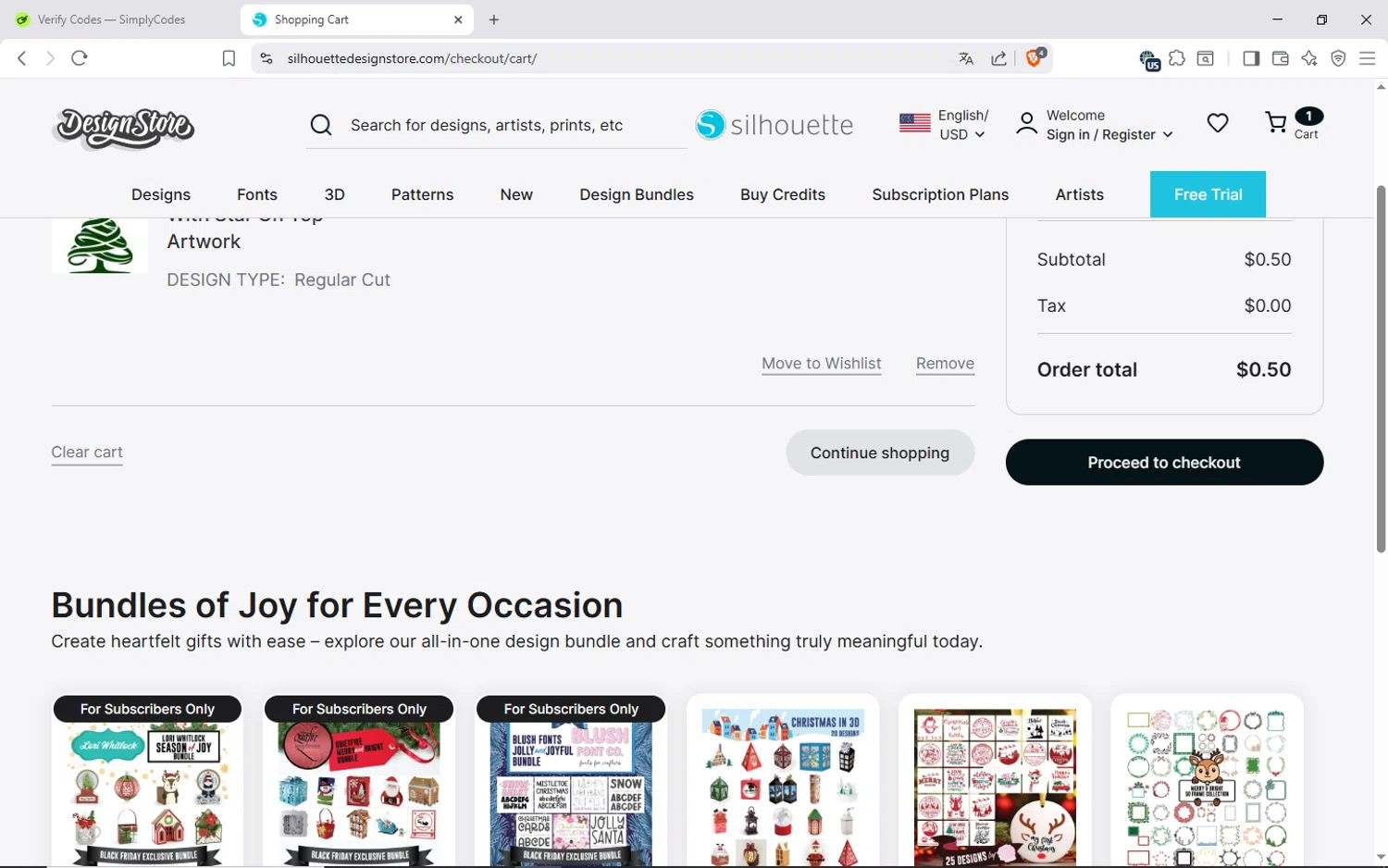 Silhouette America discount code screenshot showing code design20 applied at Silhouette America checkout page. Uploaded by SimplyCodes community member ShieldAdmiral6835 on Nov 30, 2025