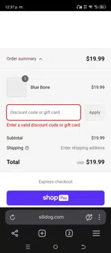WELCOME25 coupon verification screenshot
