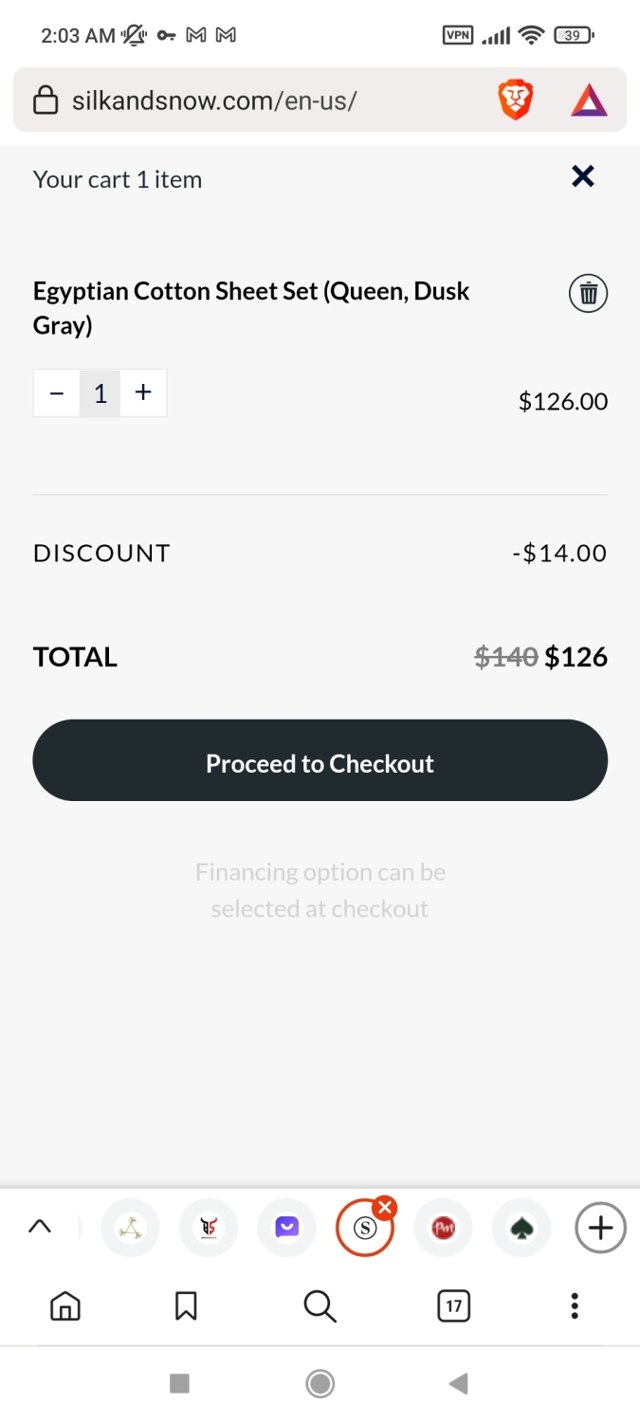 Silk and Snow checkout page showing Silk and Snow coupon code box | Screenshot taken by SimplyCodes community member on Apr 3, 2023