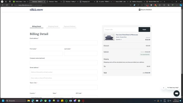 Silk and Snow checkout page showing Silk and Snow coupon code box | Screenshot taken by SimplyCodes community member on Oct 12, 2024