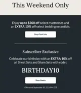 BIRTHDAY10 coupon verification screenshot