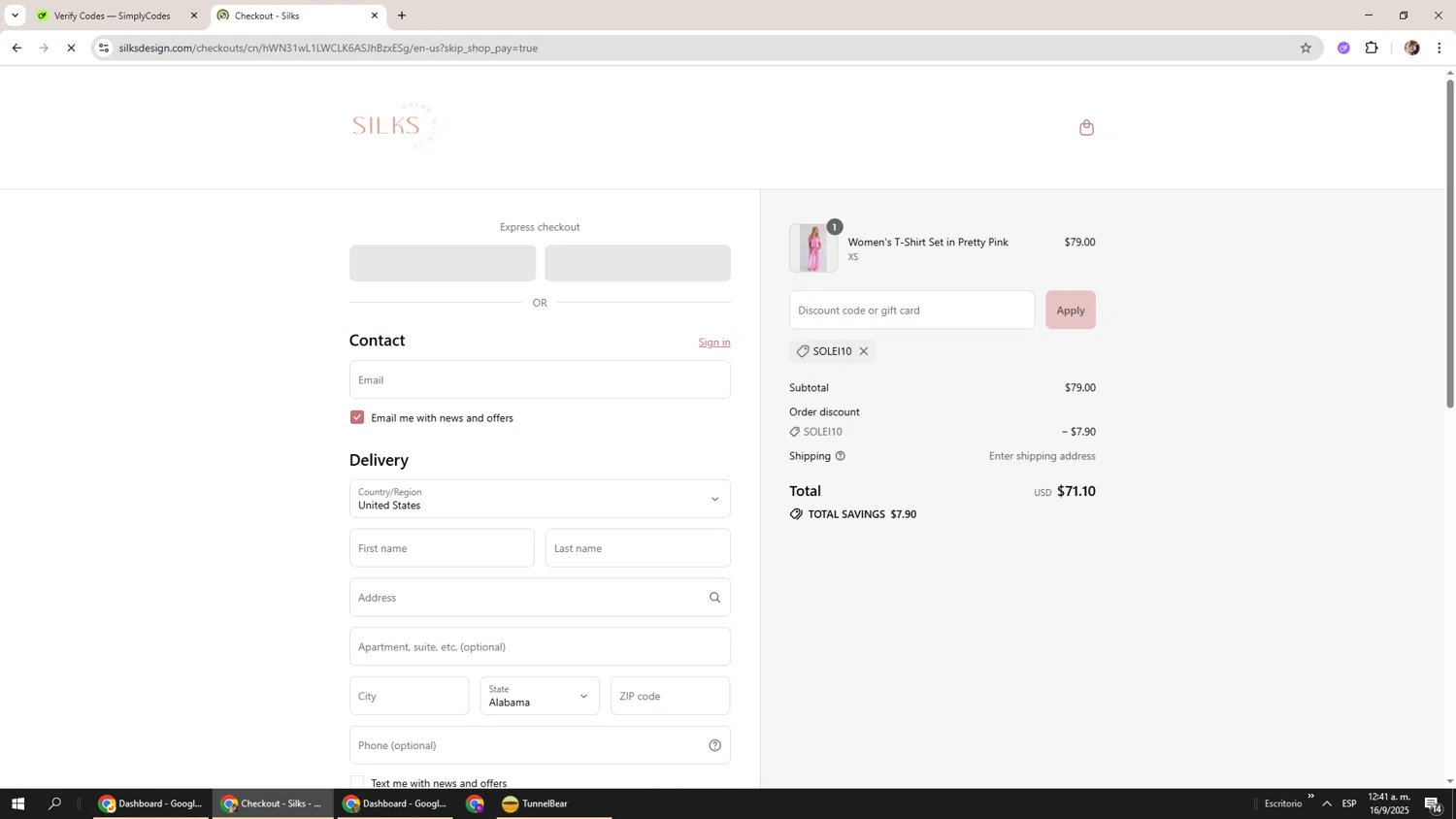 Silks discount code screenshot showing code SOLEI10 applied at Silks checkout page. Uploaded by SimplyCodes community member Levi_Ackerman on Sep 16, 2025