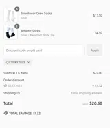 Silky Socks coupon verification screenshot