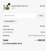 BUILDING10 coupon verification screenshot